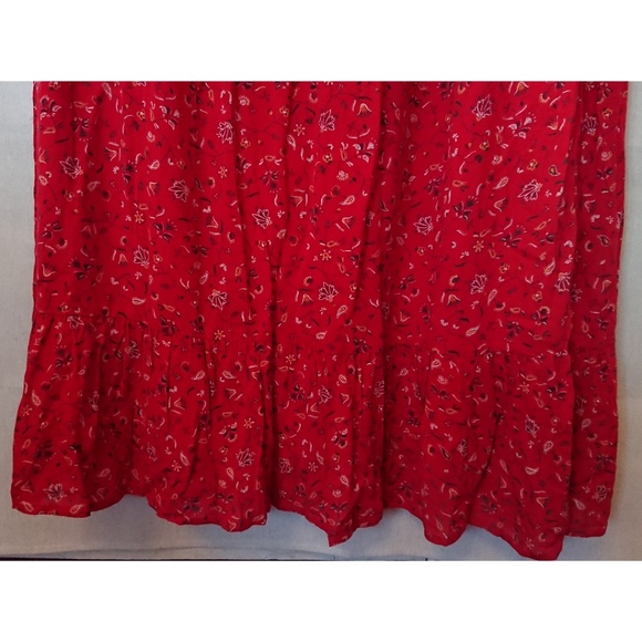 Women's Long Flowing Red Floral Old Navy Dress - Picture 5 of 8